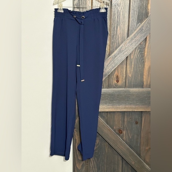 Michael Michael Kors Blue Elastic Waist Drawstring Straight Leg Pants Size S - Picture 1 of 4